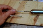 Nawiercanie otworu 3mm w posrebrzanej rurce miedzianej 4mm